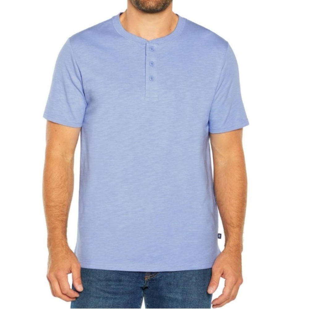 NWT GAP Slub Henley  XL Light Blue